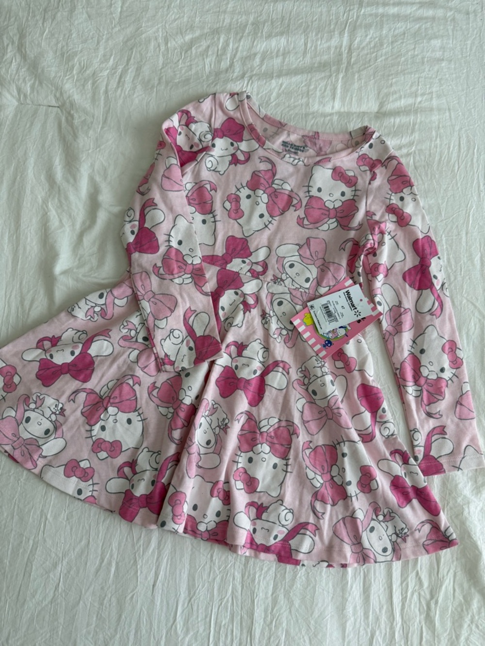 Sanrio Hello Kitty Pink and Hot Pink Bow Print Dress